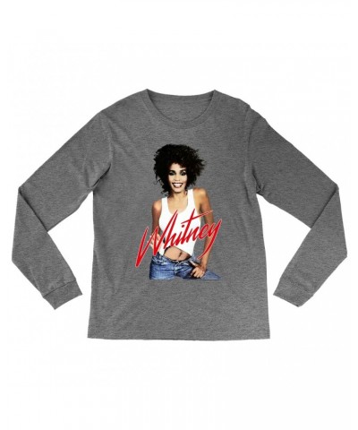 Whitney Houston Heather Long Sleeve Shirt | Just Whitney Shirt $5.17 Shirts