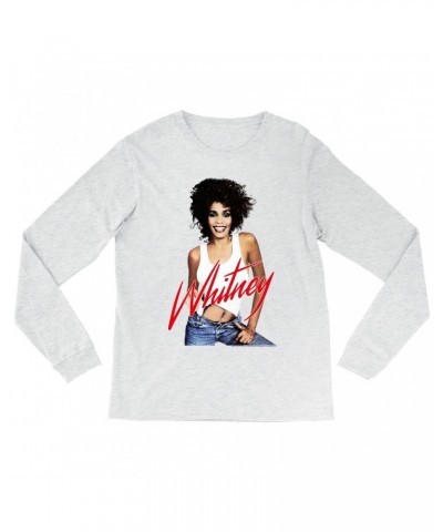 Whitney Houston Heather Long Sleeve Shirt | Just Whitney Shirt $5.17 Shirts