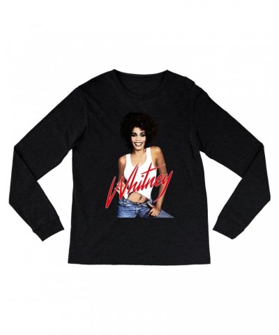 Whitney Houston Heather Long Sleeve Shirt | Just Whitney Shirt $5.17 Shirts