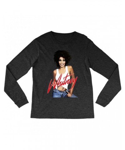 Whitney Houston Heather Long Sleeve Shirt | Just Whitney Shirt $5.17 Shirts