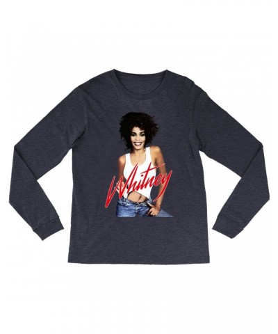 Whitney Houston Heather Long Sleeve Shirt | Just Whitney Shirt $5.17 Shirts