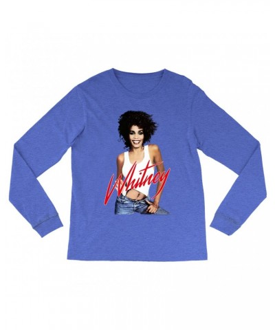 Whitney Houston Heather Long Sleeve Shirt | Just Whitney Shirt $5.17 Shirts