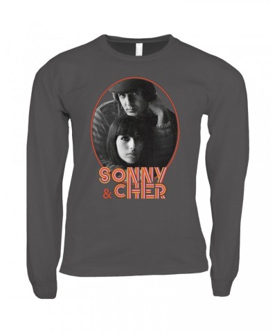 Sonny & Cher Long Sleeve Shirt | Caesar And Cleo Photo And Retro Frame Distressed Shirt $5.18 Shirts