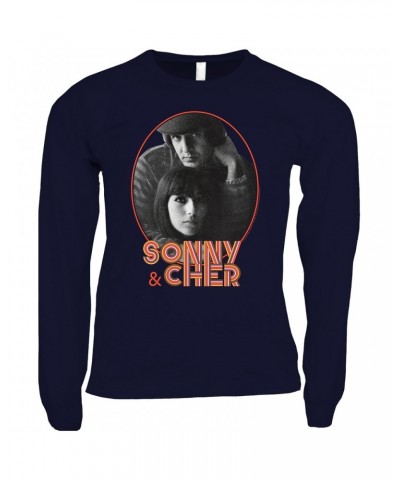 Sonny & Cher Long Sleeve Shirt | Caesar And Cleo Photo And Retro Frame Distressed Shirt $5.18 Shirts