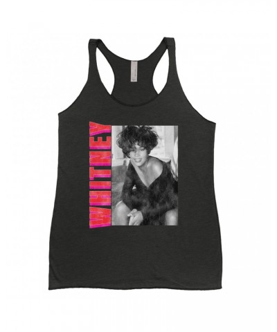 Whitney Houston Ladies' Tank Top | Whitney Pink And Red Design Distressed Shirt $11.24 Shirts