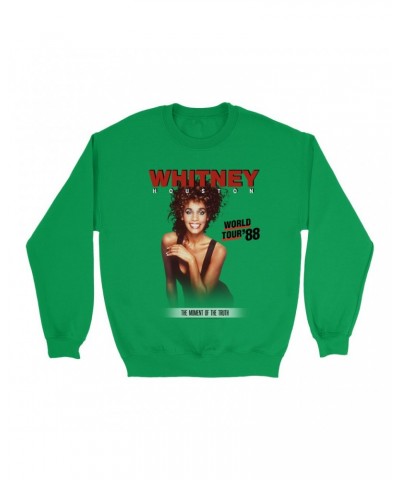 Whitney Houston Bright Colored Sweatshirt | 1988 World Tour Poster Image Sweatshirt $6.72 Sweatshirts