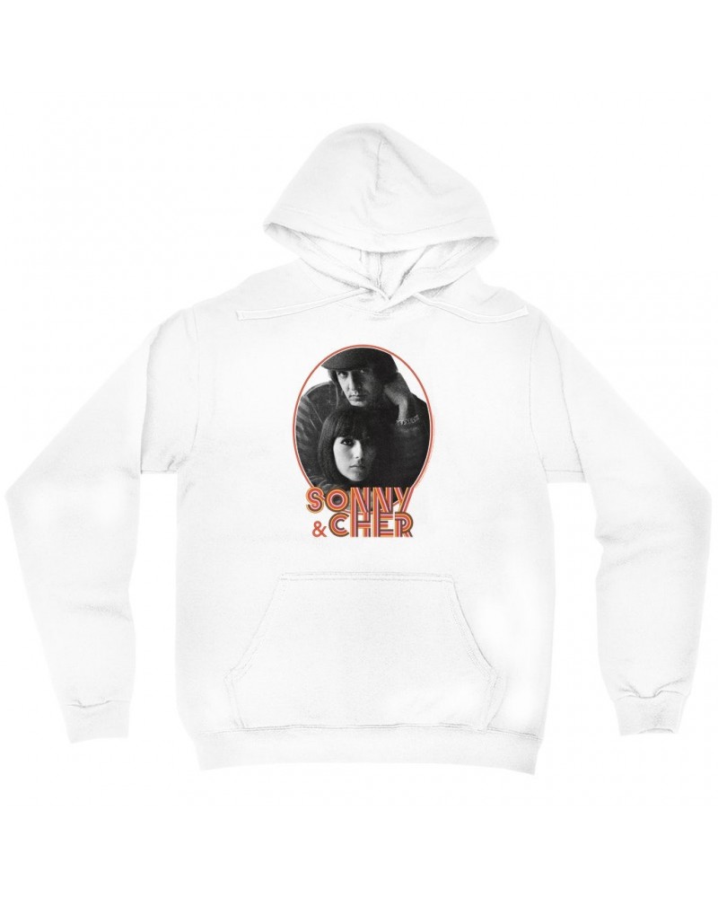 Sonny & Cher Hoodie | Caesar And Cleo Photo And Retro Frame Distressed Hoodie $11.04 Sweatshirts