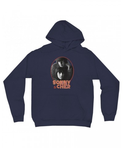 Sonny & Cher Hoodie | Caesar And Cleo Photo And Retro Frame Distressed Hoodie $11.04 Sweatshirts