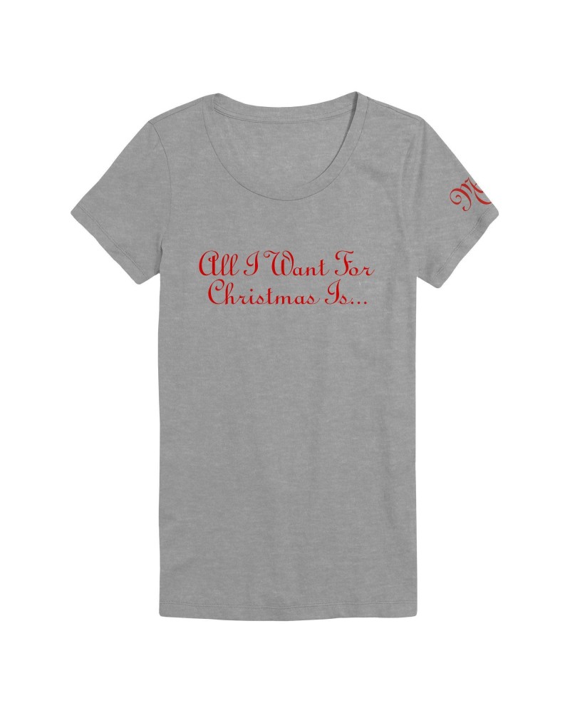 Mariah Carey All I Want For Christmas Is... Caricature Ladies Short Sleeve Tee $9.16 Shirts