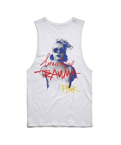 P!nk White Unisex Tank $9.39 Shirts