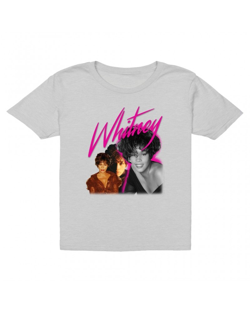 Whitney Houston Kids T-Shirt | Whitney Pink Pop Art Photo Collage Design Kids T-Shirt $6.41 Kids