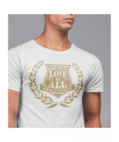 Whitney Houston Greatest Love of All White Tee with Metallic Gold Print $10.27 Shirts