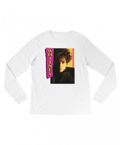 Whitney Houston Long Sleeve Shirt | Whitney Pink And Yellow Image Shirt $3.49 Shirts