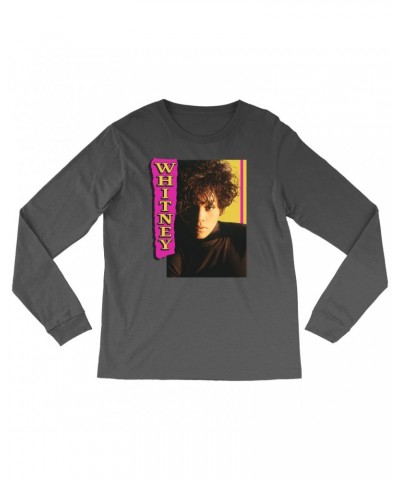 Whitney Houston Long Sleeve Shirt | Whitney Pink And Yellow Image Shirt $3.49 Shirts