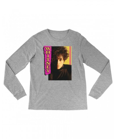 Whitney Houston Long Sleeve Shirt | Whitney Pink And Yellow Image Shirt $3.49 Shirts