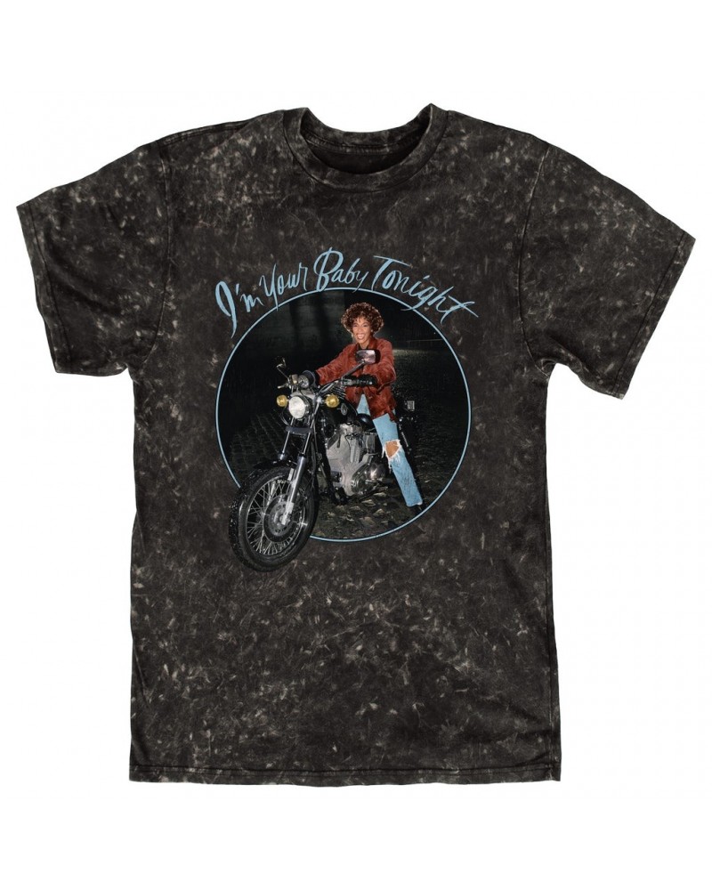 Whitney Houston T-shirt | I'm Your Baby Tonight Album Photo Design Distressed Mineral Wash Shirt $14.99 Shirts