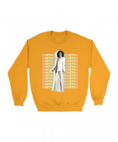 Whitney Houston Bright Colored Sweatshirt | Nothing But Love Pastel Rainbow Album Photo Image Sweatshirt $4.37 Sweatshirts