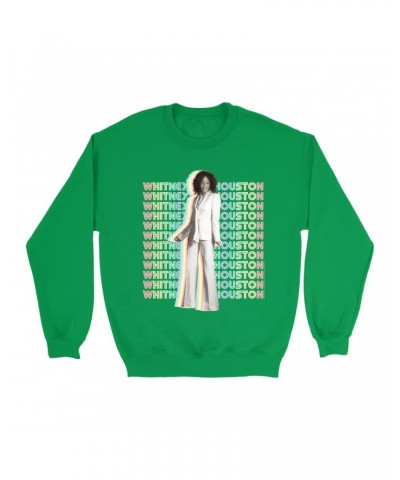 Whitney Houston Bright Colored Sweatshirt | Nothing But Love Pastel Rainbow Album Photo Image Sweatshirt $4.37 Sweatshirts