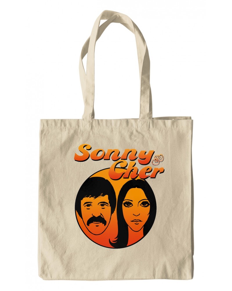 Sonny & Cher Canvas Tote Bag | Comedy Hour Illustration And Logo Ombre Bag $14.84 Bags