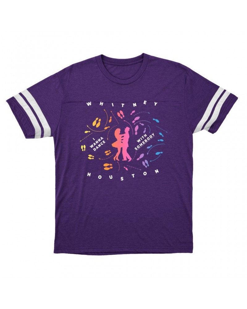 Whitney Houston T-Shirt | I Wanna Dance With Somebody Blueprint Ombre Football Shirt $7.43 Shirts