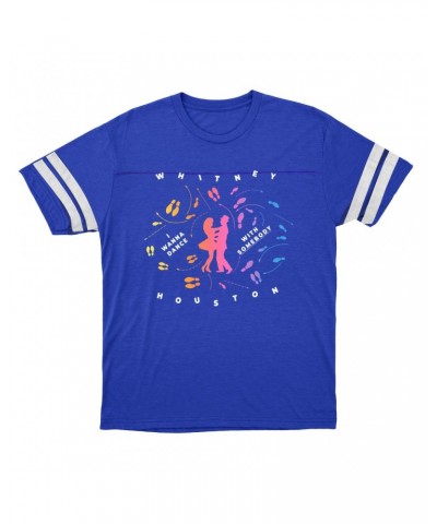 Whitney Houston T-Shirt | I Wanna Dance With Somebody Blueprint Ombre Football Shirt $7.43 Shirts