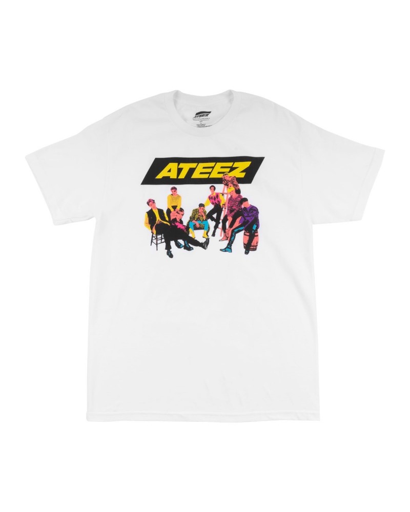 ATEEZ Band Photo Crew Neck White T-shirt $14.42 Shirts