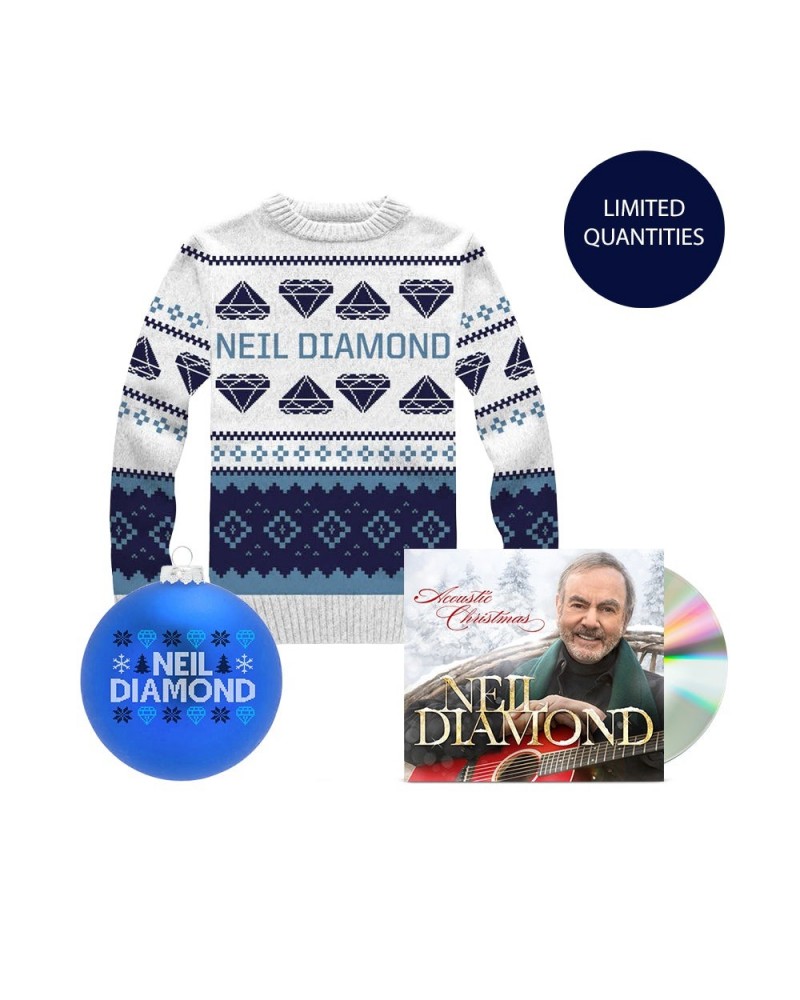 Neil Diamond Acoustic Christmas CD + Holiday Knit Sweater + Holiday Ornament $7.41 CD