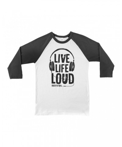 Music Life 3/4 Sleeve Baseball Tee | Live Life Loud Shirt $7.76 Shirts