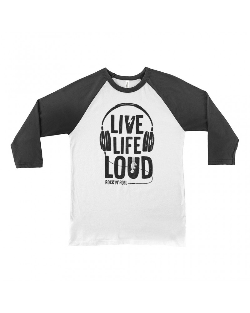 Music Life 3/4 Sleeve Baseball Tee | Live Life Loud Shirt $7.76 Shirts