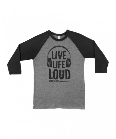 Music Life 3/4 Sleeve Baseball Tee | Live Life Loud Shirt $7.76 Shirts