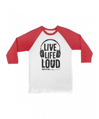 Music Life 3/4 Sleeve Baseball Tee | Live Life Loud Shirt $7.76 Shirts