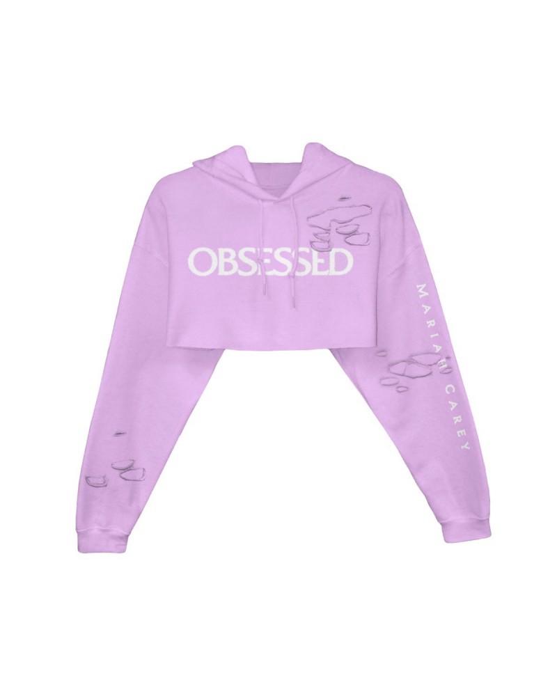 Mariah Carey Obsessed Crop Hoodie - Lilac $9.24 Sweatshirts